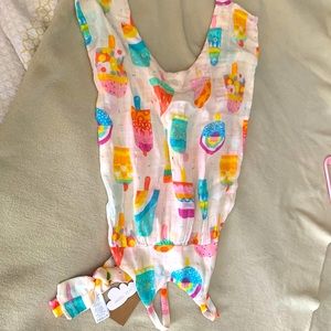 Ice cream romper with headband - new with tags angel dear 12-24 mths